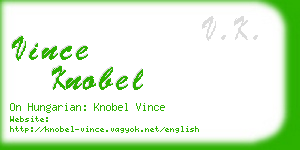 vince knobel business card